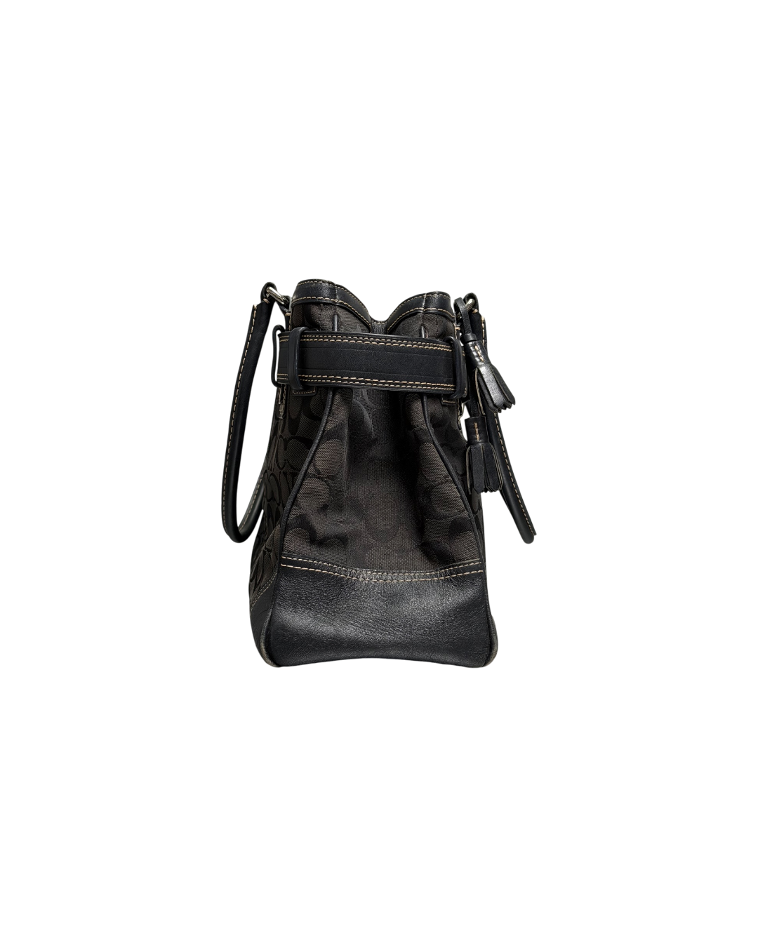 Coach Signature Hampton Bag Black Leather