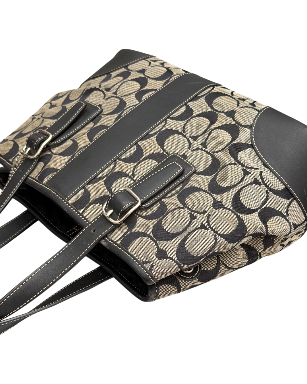 Coach Signature Handybag Grey Black