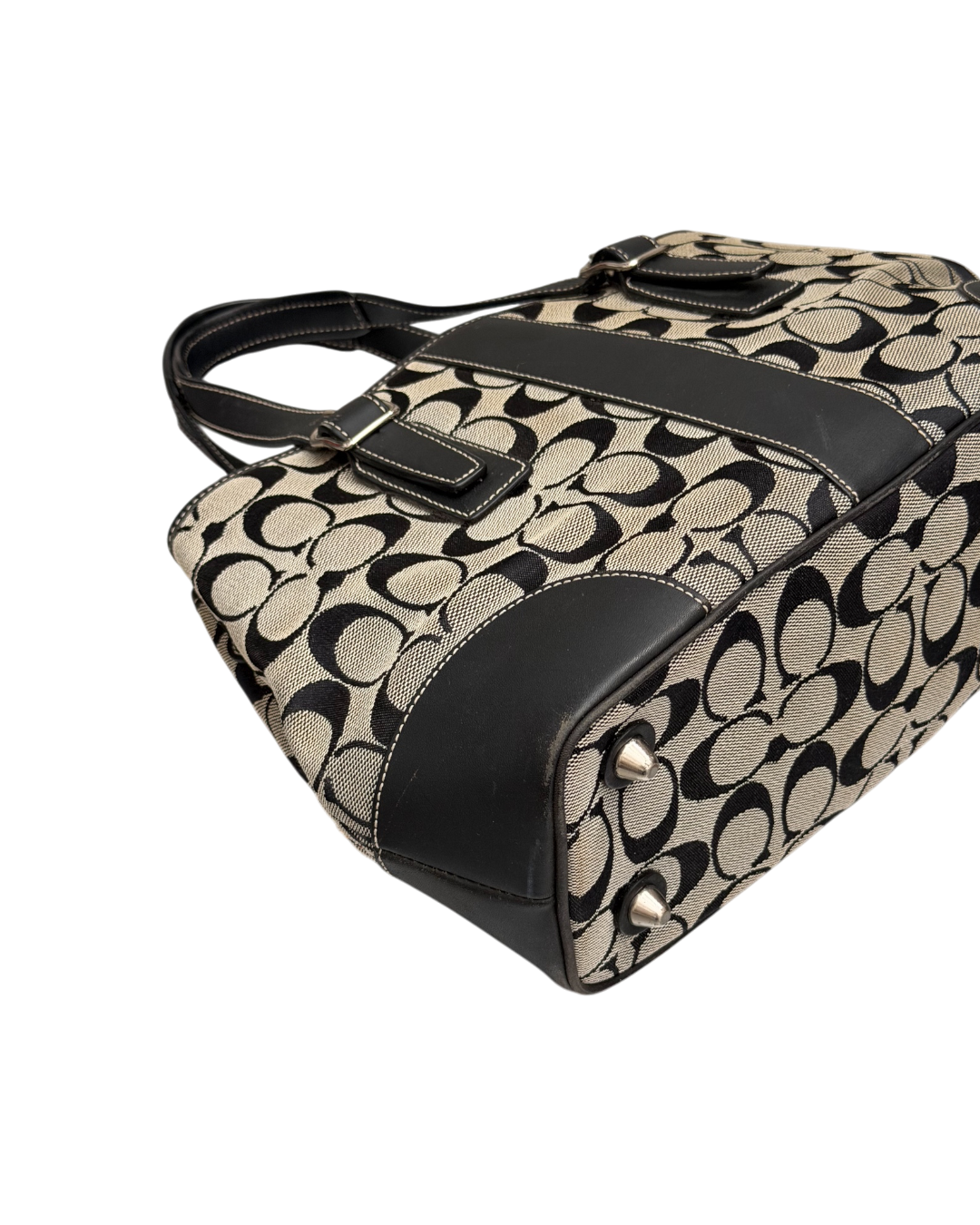 Coach Signature Handybag Grey Black