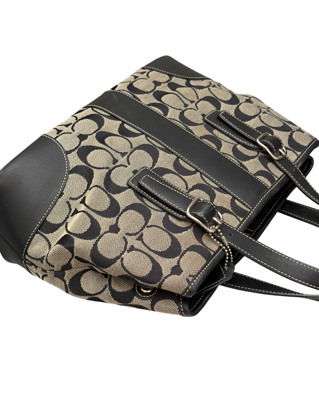 Coach Signature Handybag Grey Black