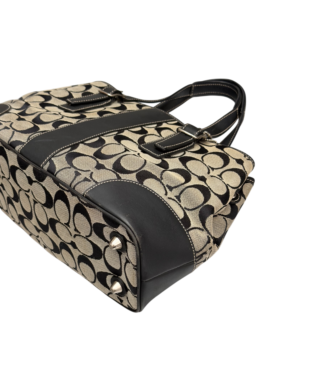 Coach Signature Handybag Grey Black