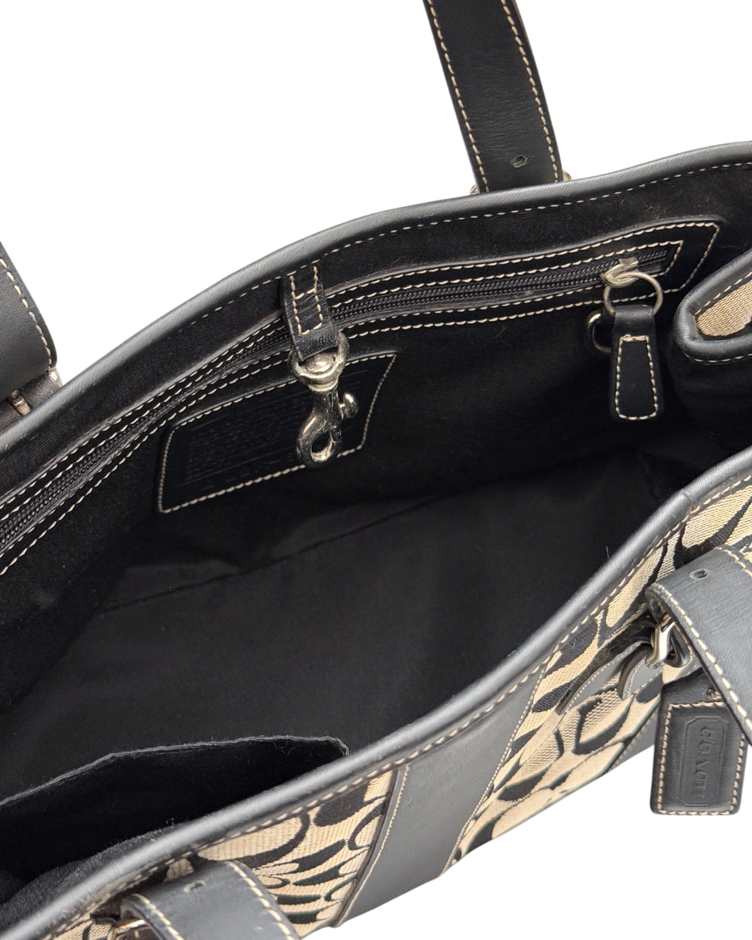 Coach Signature Handybag Grey Black