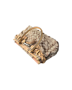 Coach Woven Signature Hampton Bag Beige Leather