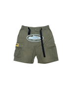 Corteiz Alcatraz Cargo Shorts Olive