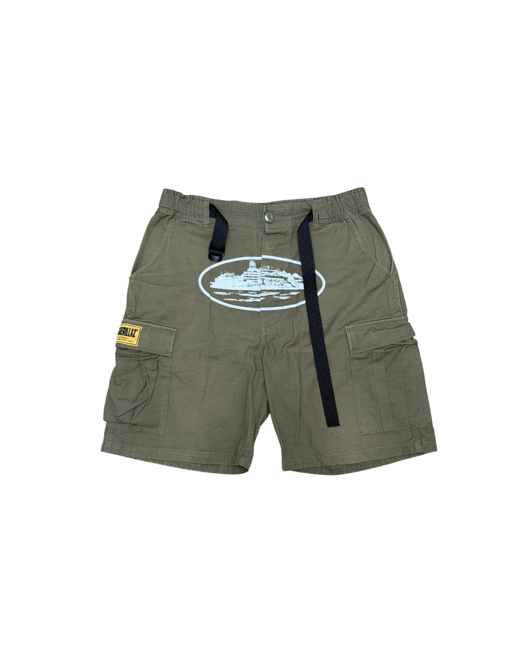 Corteiz Alcatraz Cargo Shorts Olive