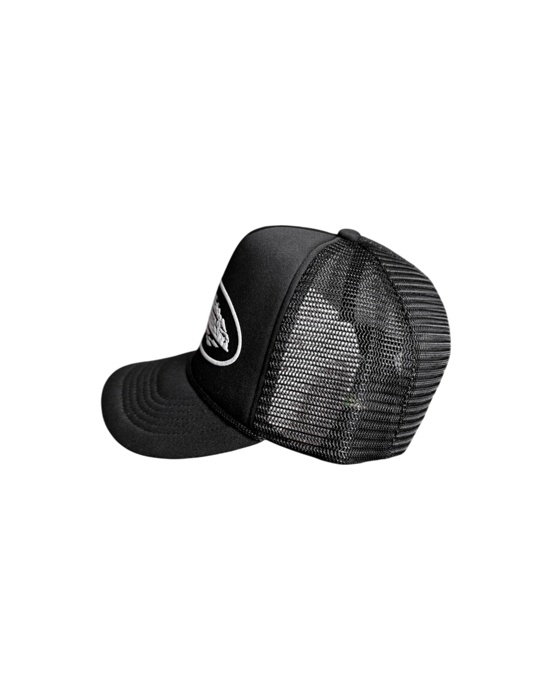 Corteiz Alcatraz Premium Puff Print Trucker Hat Cap Black