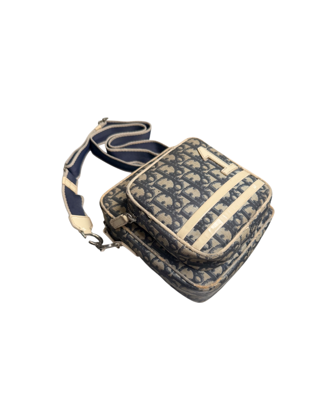 Dior Trotter Monogram Canvas Shoulder Bag Blue