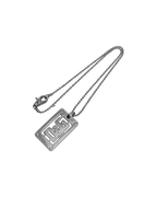 Dolce & Gabbana Tag Necklace Steel Ball Chain Rectangular Pendant