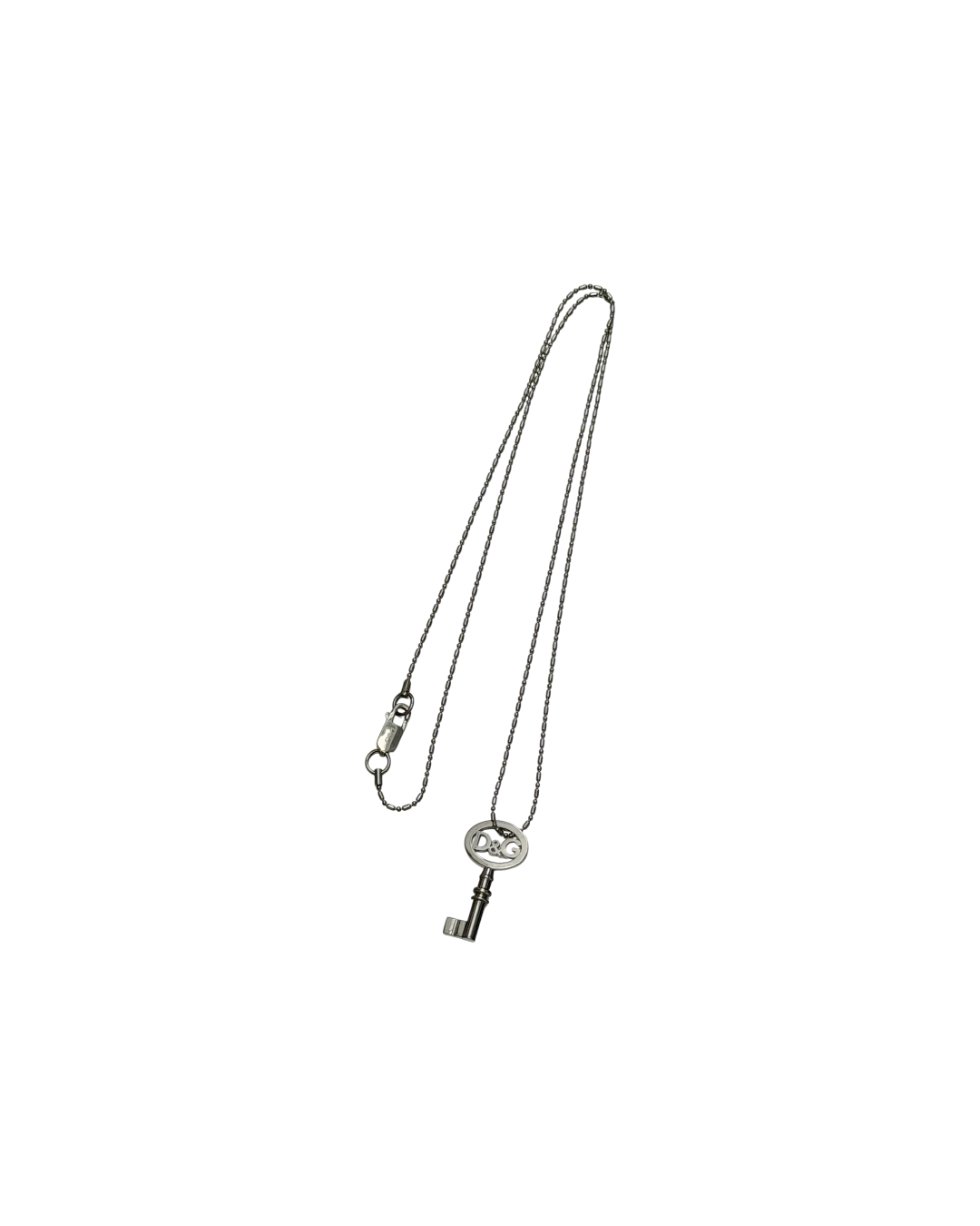 Dolce & Gabbana D&G Key Pendant Necklace Chain Silver