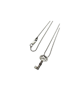 Dolce & Gabbana D&G Key Pendant Necklace Chain Silver