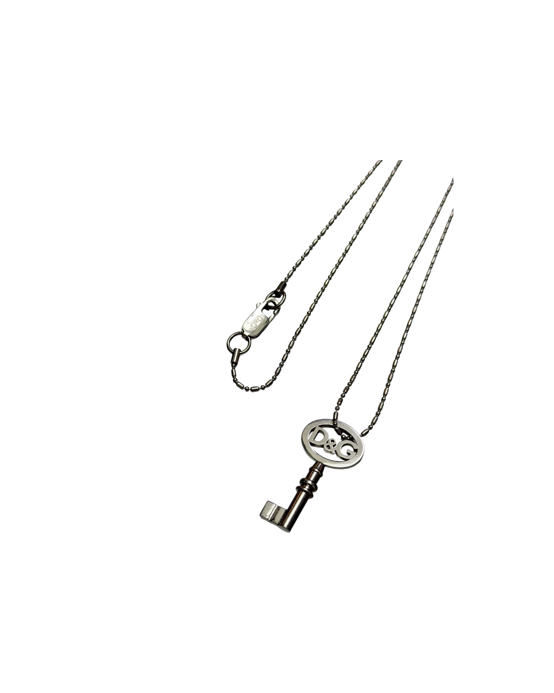 Dolce & Gabbana D&G Key Pendant Necklace Chain Silver