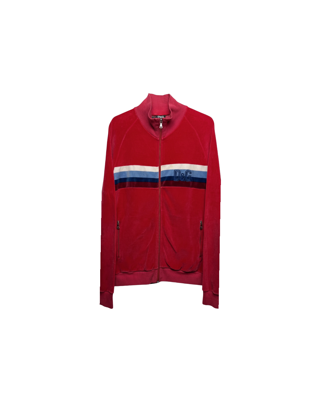 Dolce & Gabbana Velvet Track Jacket Red
