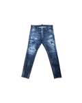 Dsquared2 Skater Denim Jeans Distressed Paint Blue