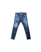Dsquared2 Skater Denim Jeans Distressed Paint Blue