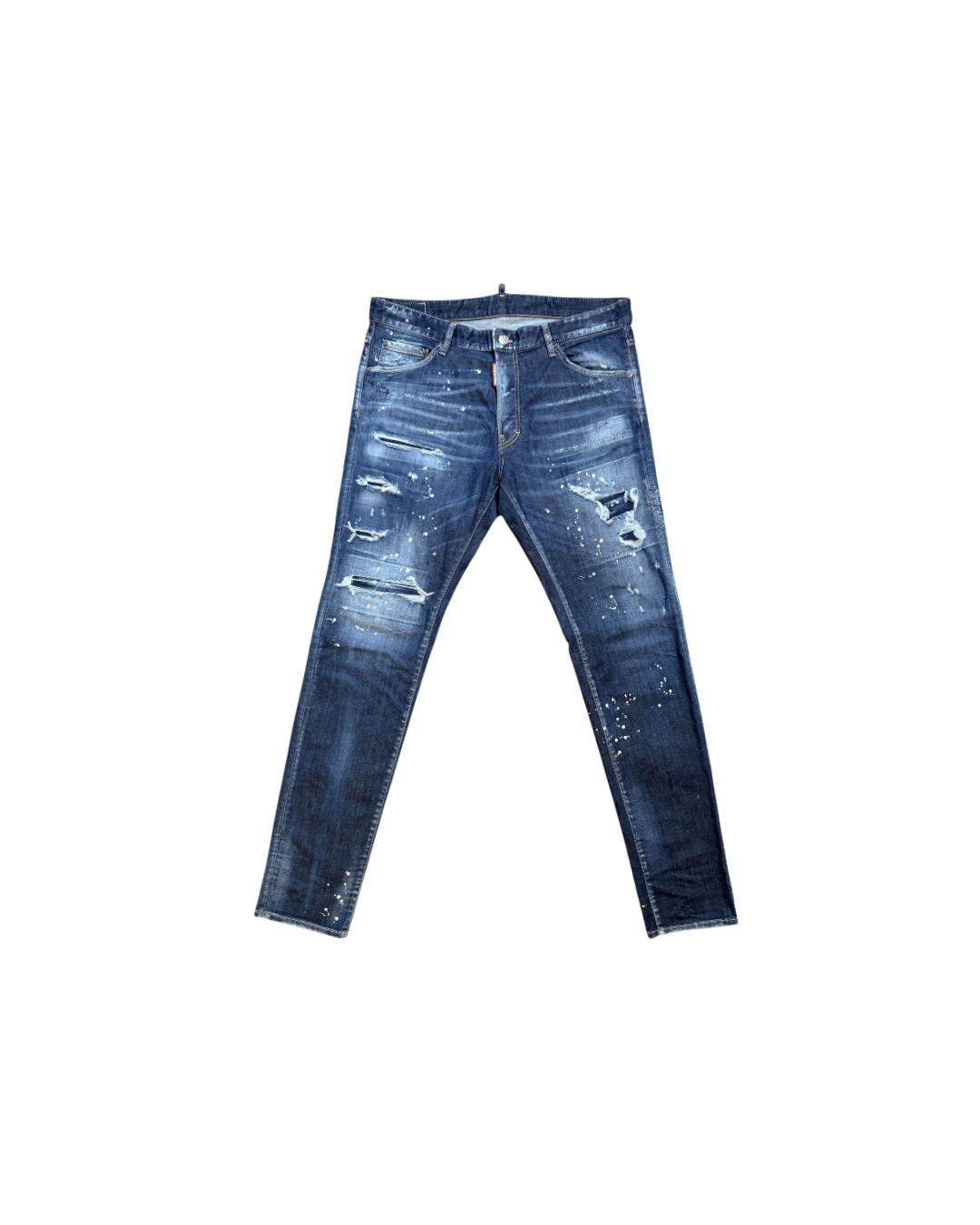 Dsquared2 Skater Denim Jeans Distressed Paint Blue