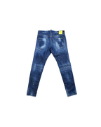 Dsquared2 Skater Denim Jeans Distressed Paint Blue