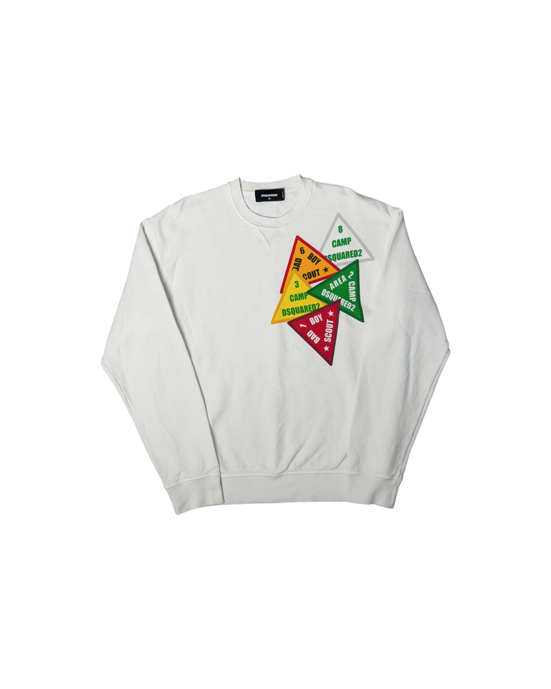 Dsquared2 Crewneck Multi Triangle Chest Logo White
