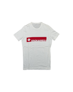 Dsquared2 T-Shirt Spell Out Maple Leaf White Red