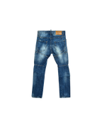 Dsquared2 Tidy Biker Jeans Distressed Blue Patch Splatters