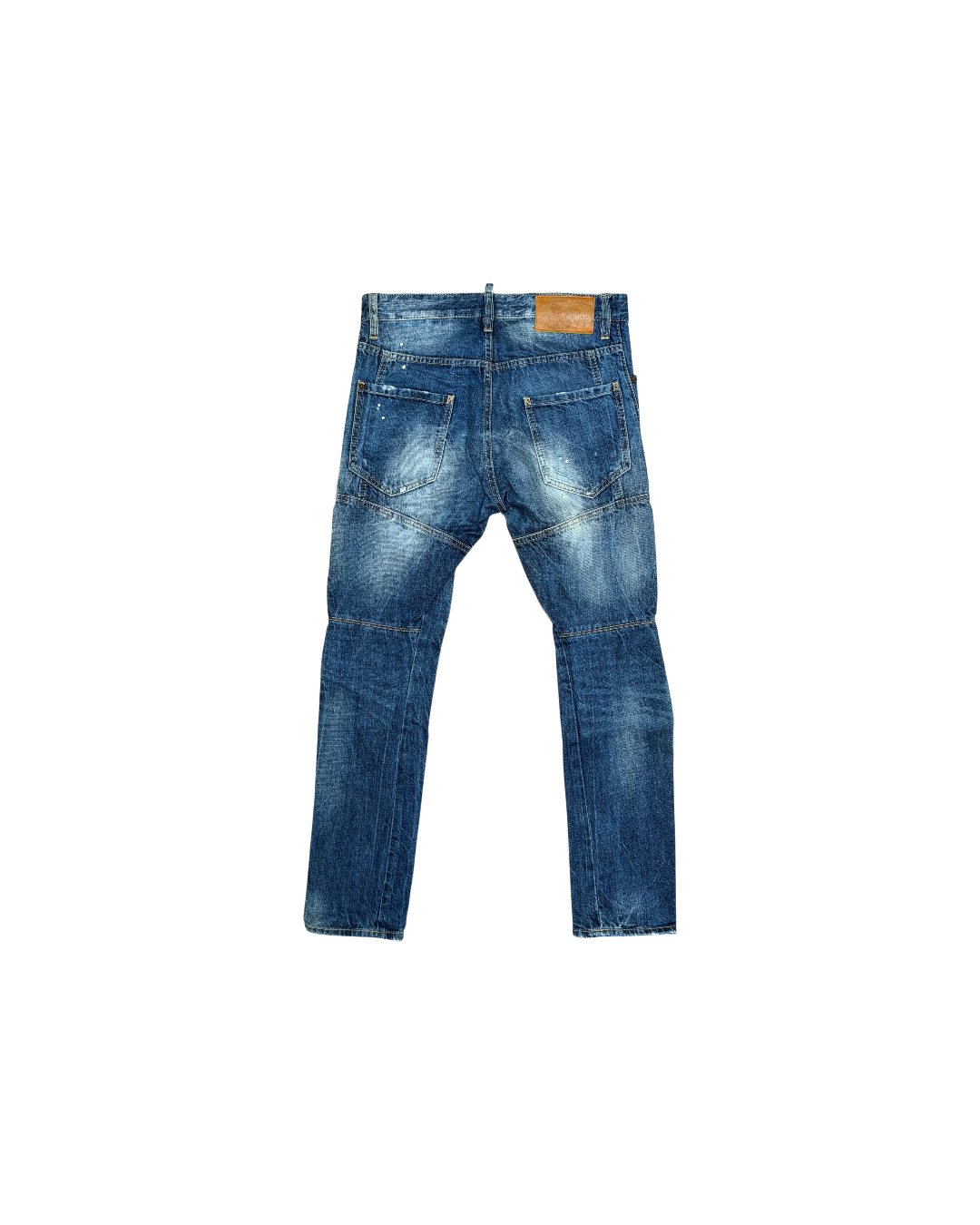 Dsquared2 Tidy Biker Jeans Distressed Blue Patch Splatters