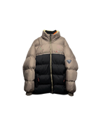 FUBU Oversized Puffer Jacket Beige Black