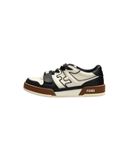 Fendi Match Sneakers White Black Brown Leather