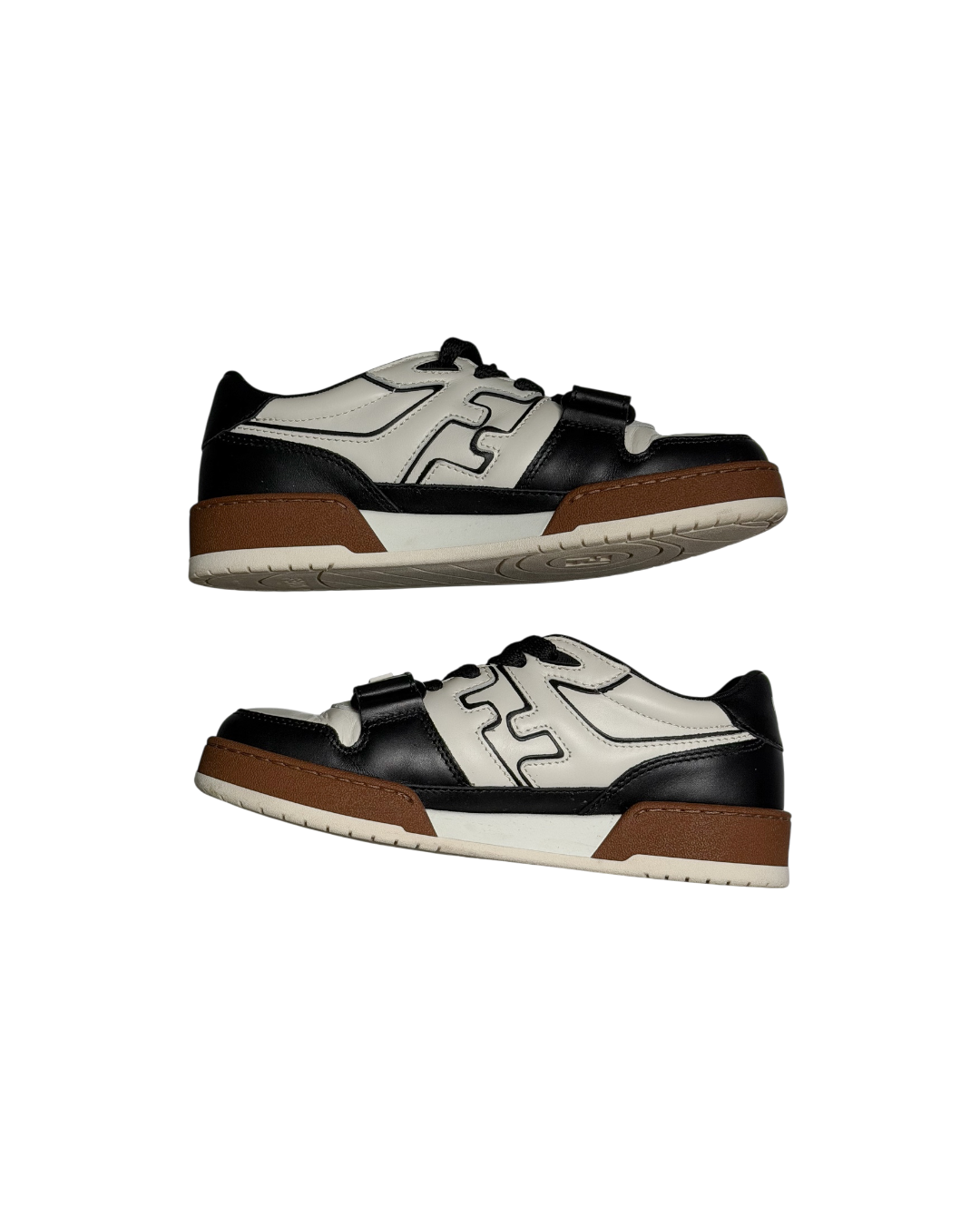 Fendi Match Sneakers White Black Brown Leather