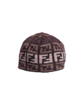 Fendi Wool Monogram Beanie Brown Tobacco