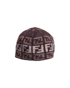 Fendi Wool Monogram Beanie Brown Tobacco