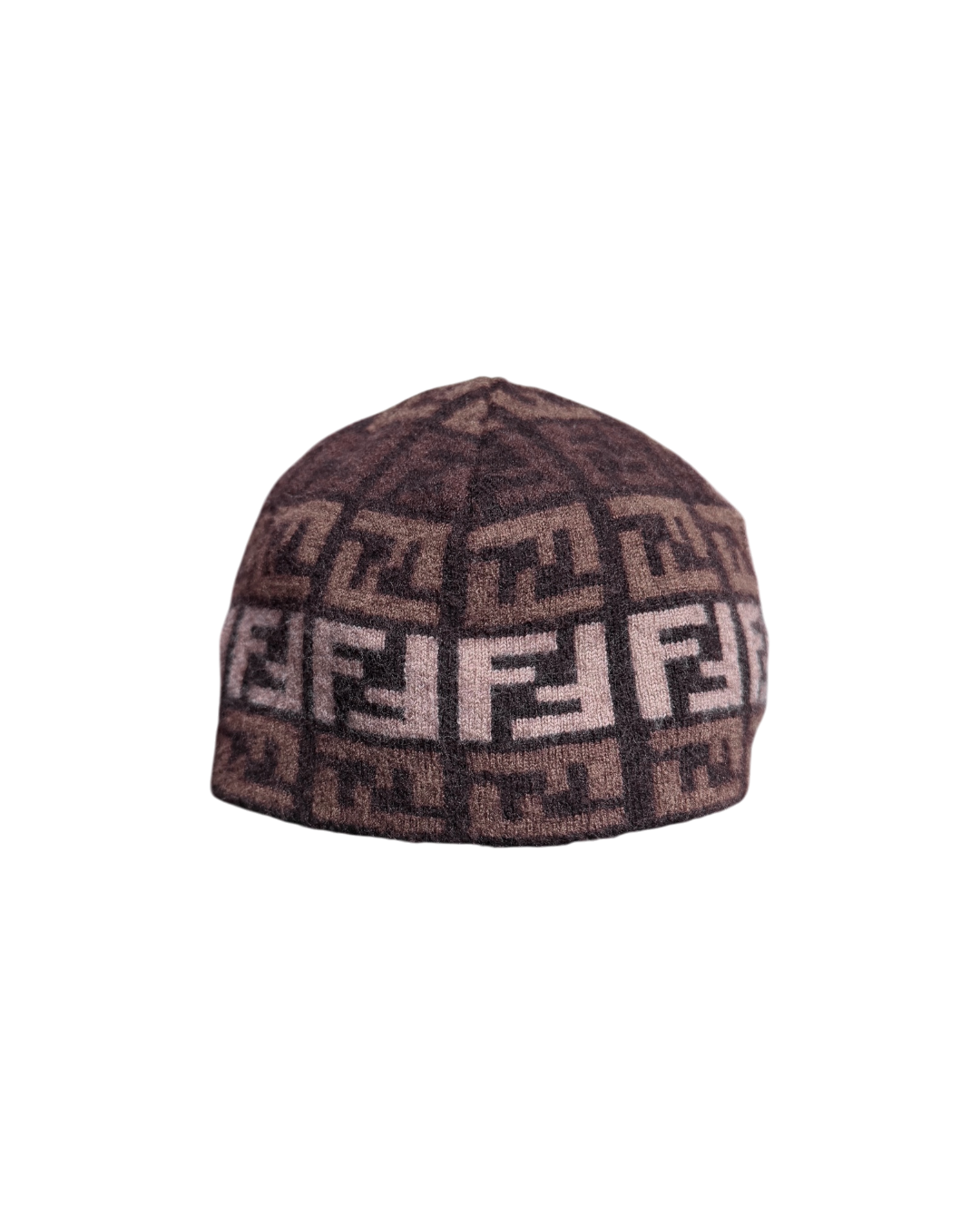 Fendi Wool Monogram Beanie Brown Tobacco