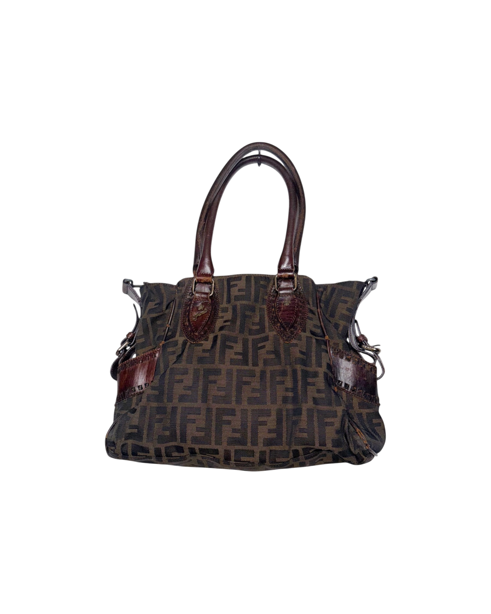 Fendi Zucca Canvas Hand Bag Brown