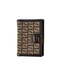 Fendi Zucchino FF Logo Compact Wallet Brown