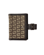 Fendi Zucchino FF Logo Compact Wallet Brown