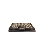 Fendi Zucchino FF Logo Compact Wallet Brown
