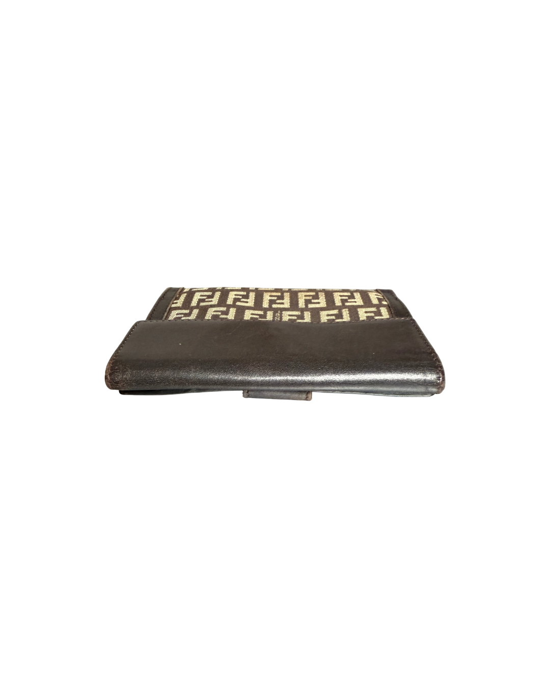 Fendi Zucchino FF Logo Compact Wallet Brown