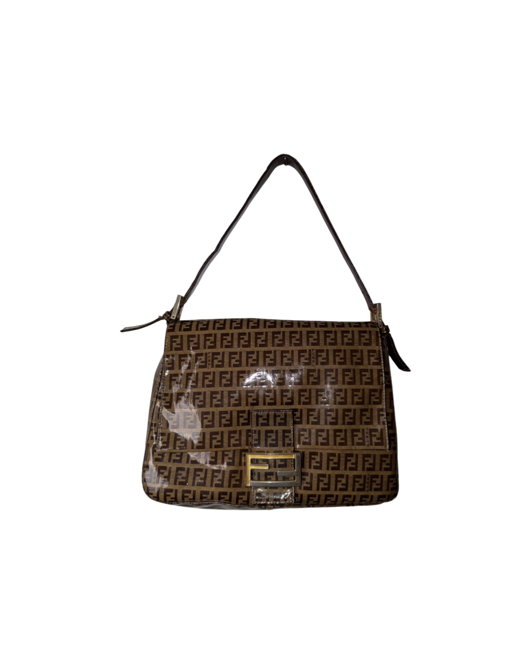 Fendi Zucchino Mamma Baguette Shoulderbag Hardware Canvas
