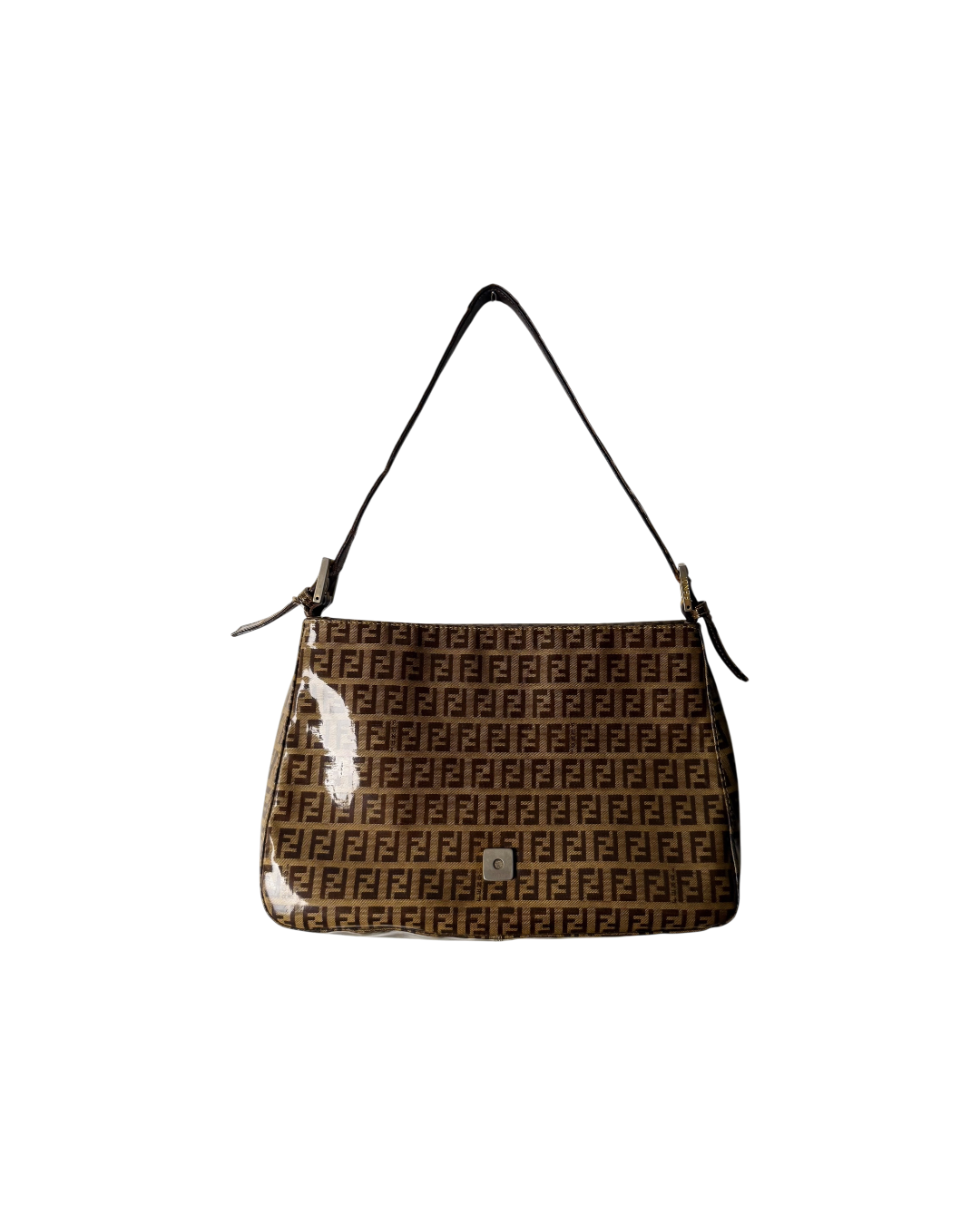 Fendi Zucchino Mamma Baguette Shoulderbag Hardware Canvas