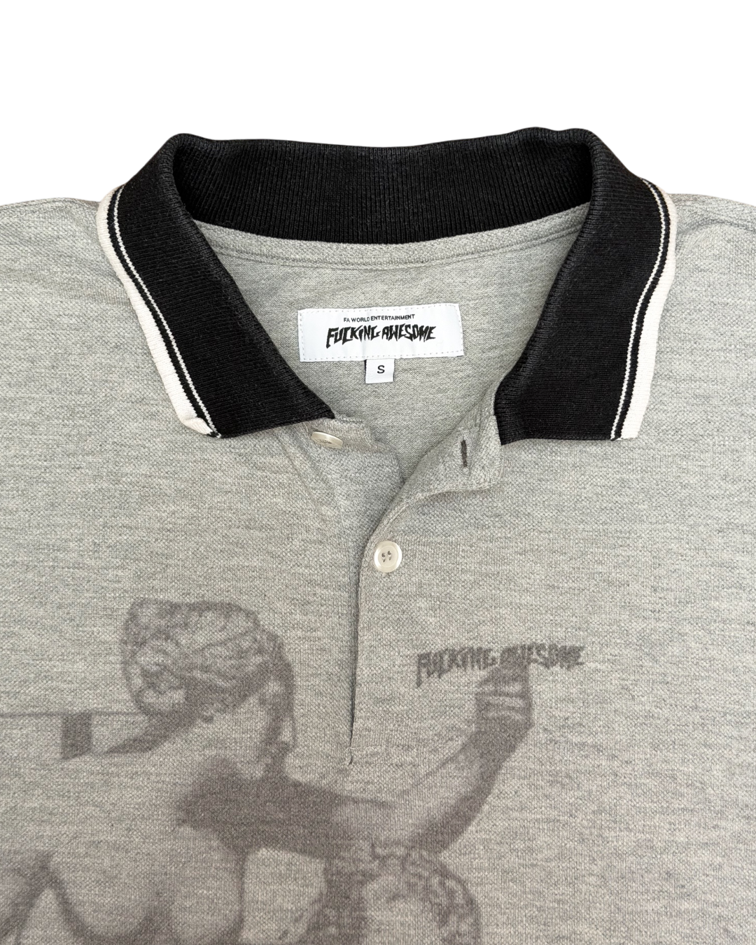 Fucking Awesome Perspective Statue Polo Grey
