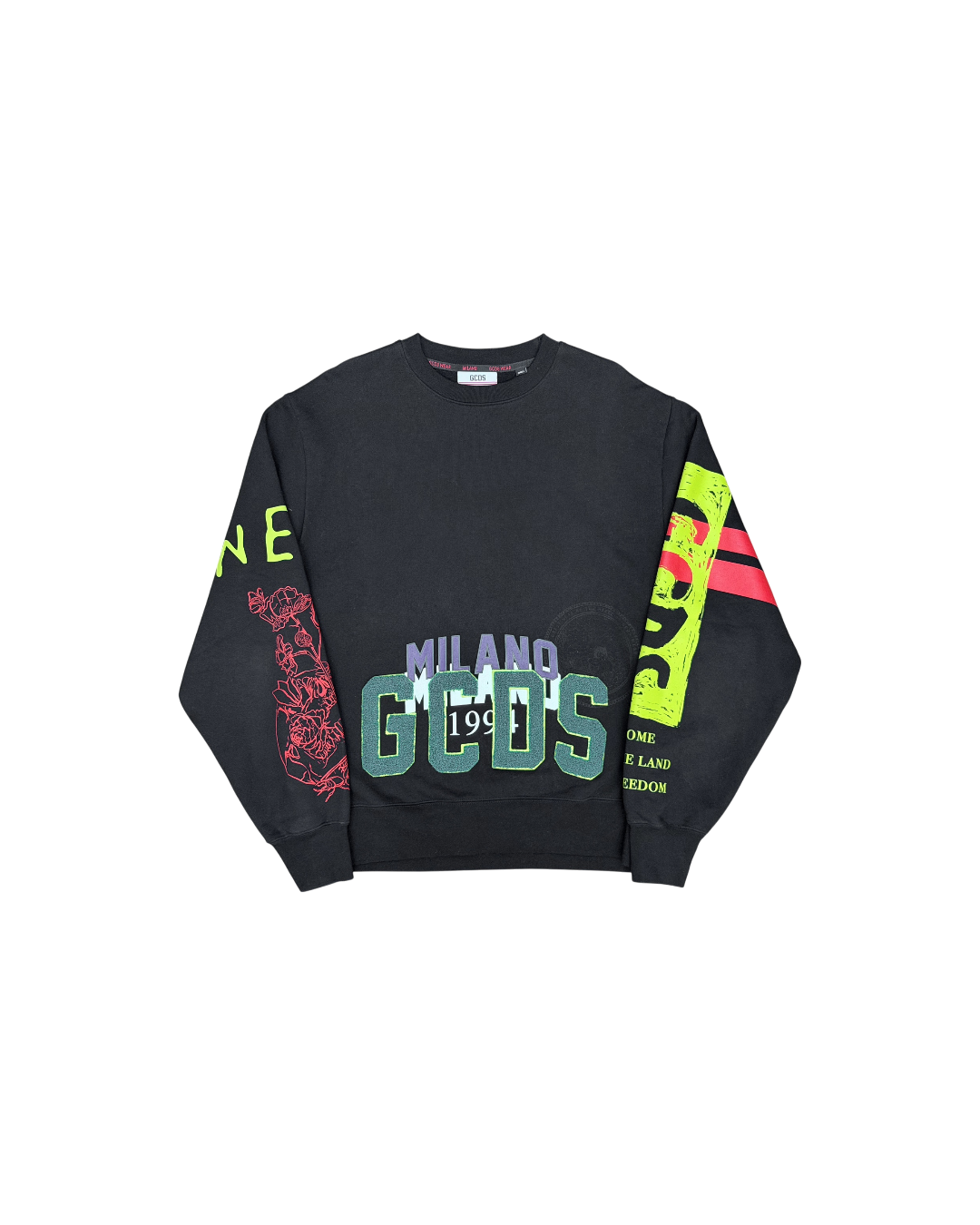 GCDS Milano Lettering Crewneck Black