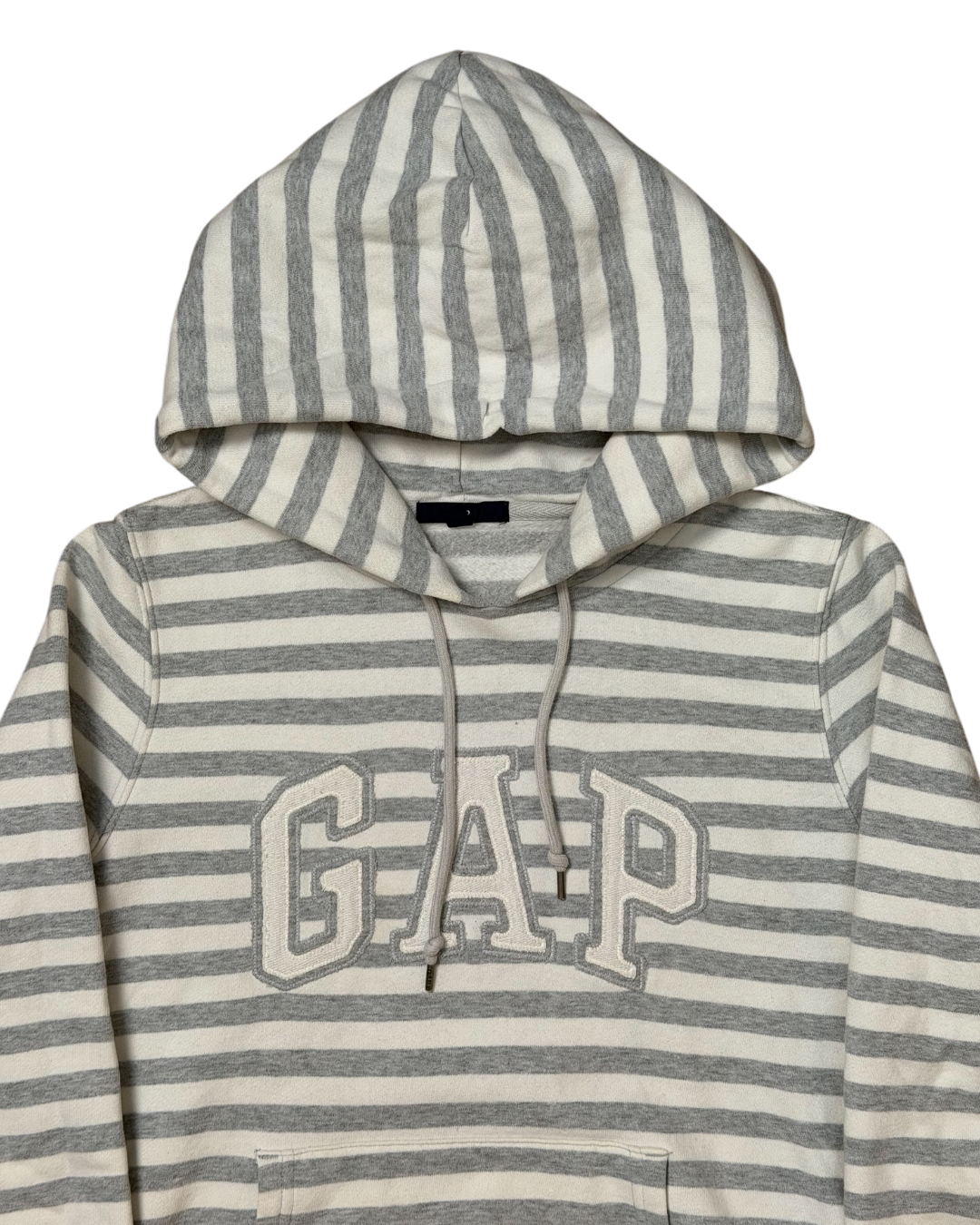 Gap Striped Hoodie Grey White