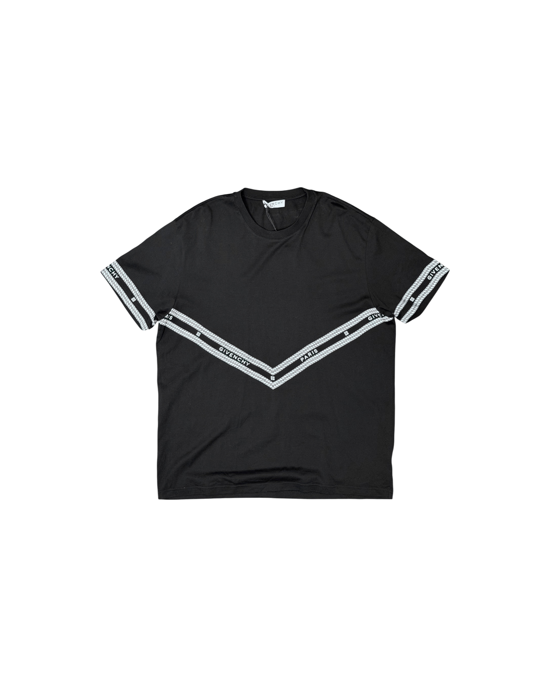 Givenchy Diagonal Logo Tape T-Shirt Black White