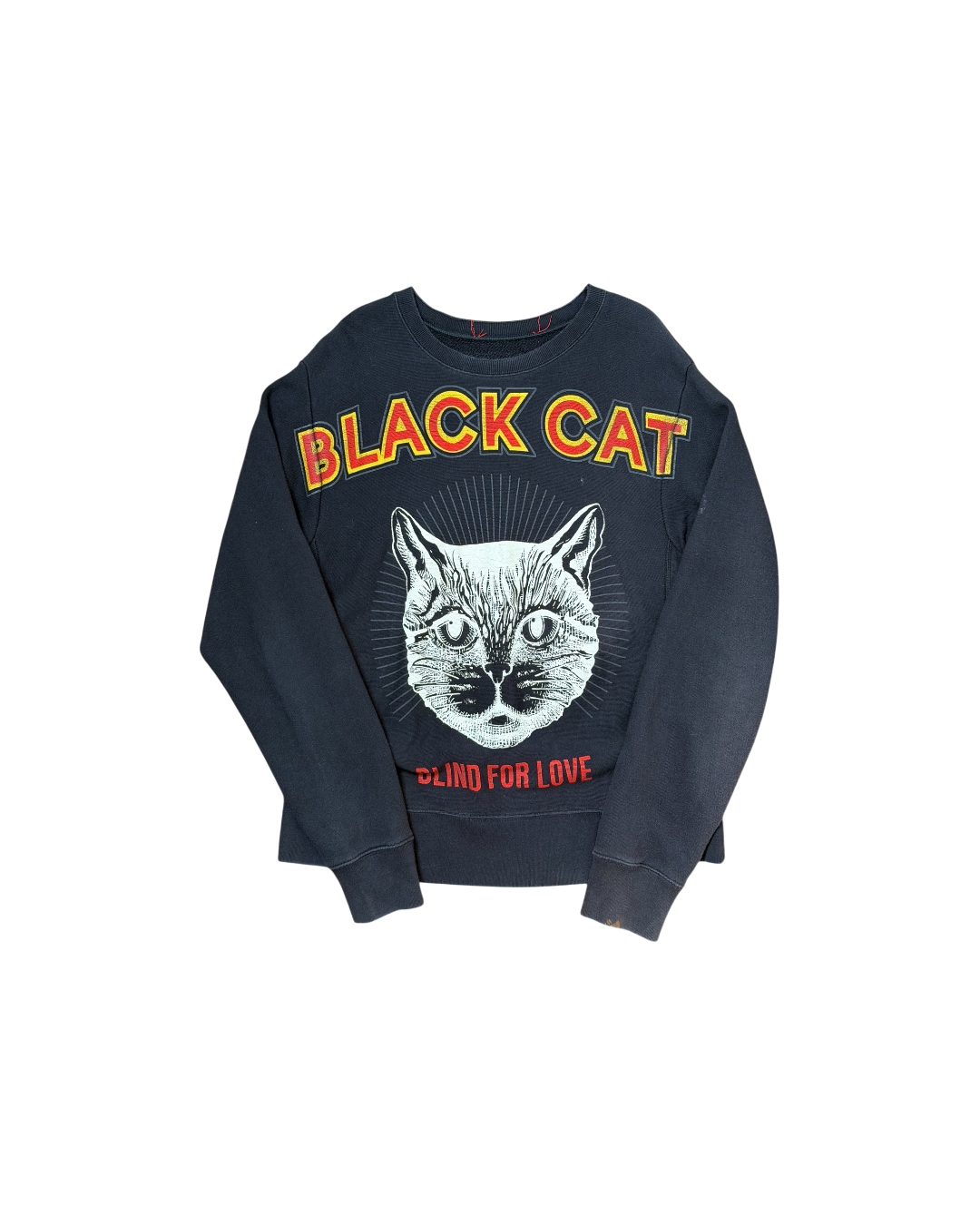 Gucci Black Cat Blind for Love Crewneck Black Washed
