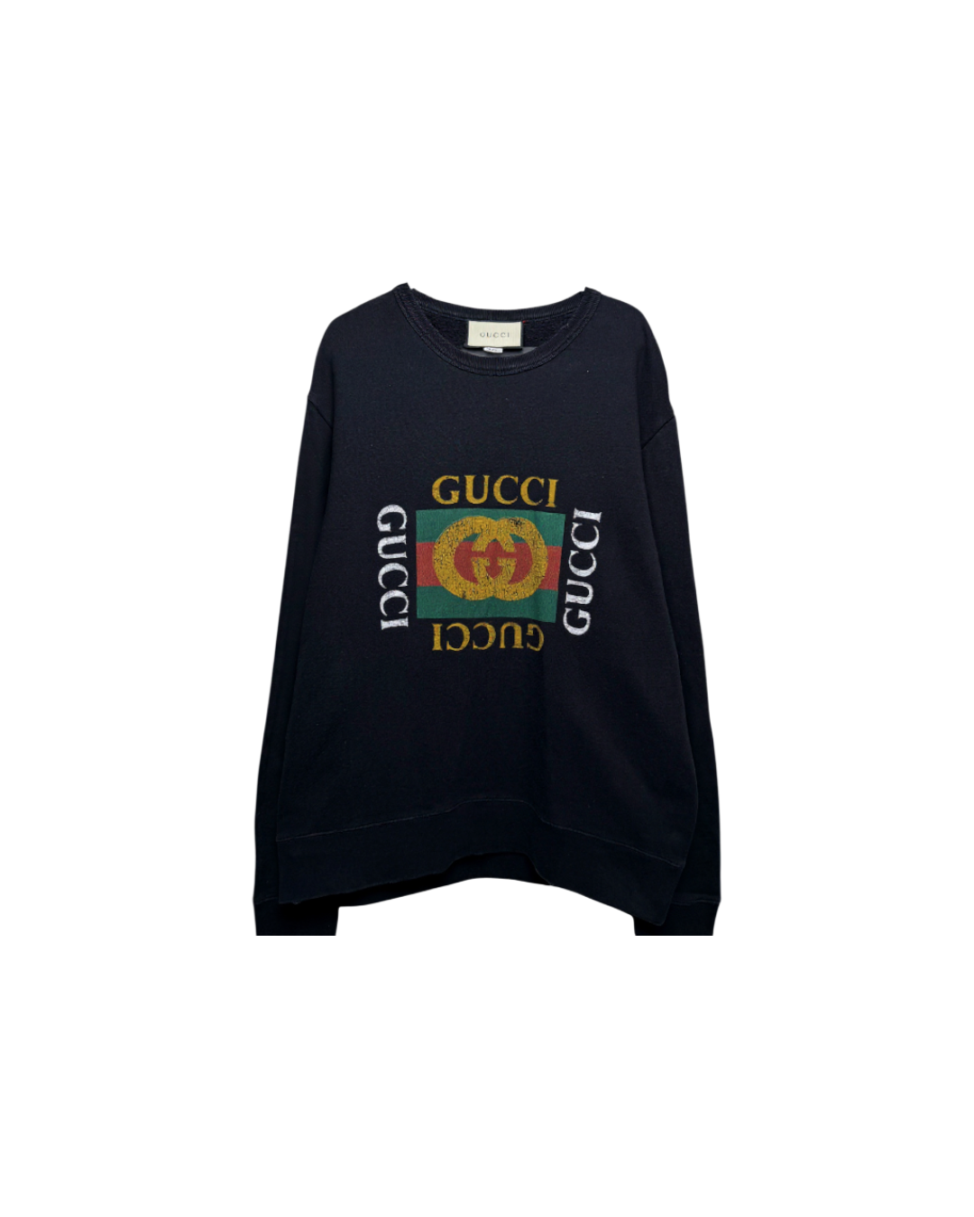 Gucci Distressed Vintage Logo Crewneck Black