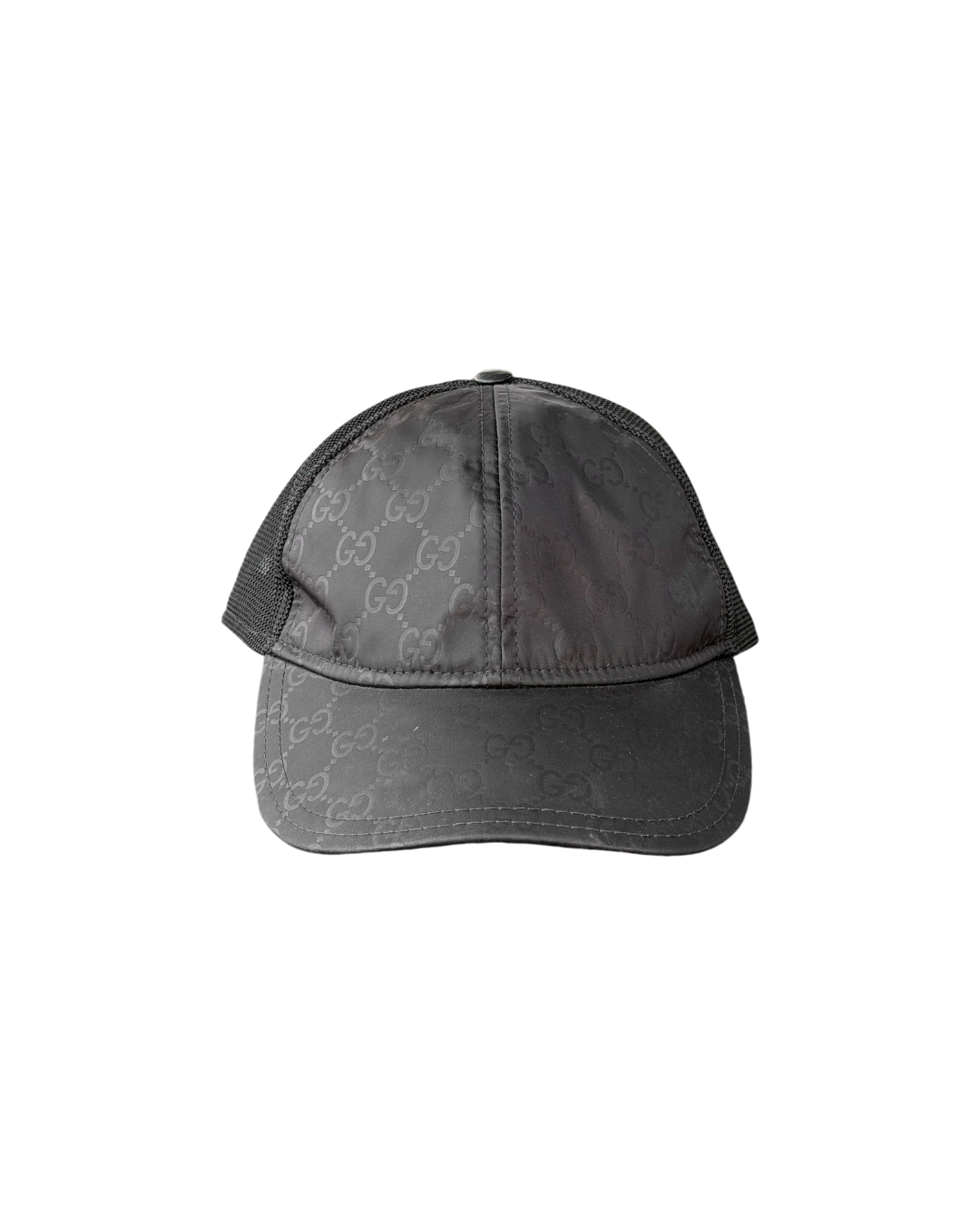 Gucci GG Black Monogram Nylon Mesh Baseball Cap