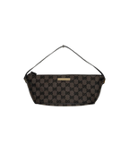 Gucci GG Canvas Boat Pochette Beige Black