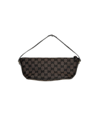Gucci GG Canvas Boat Pochette Beige Black
