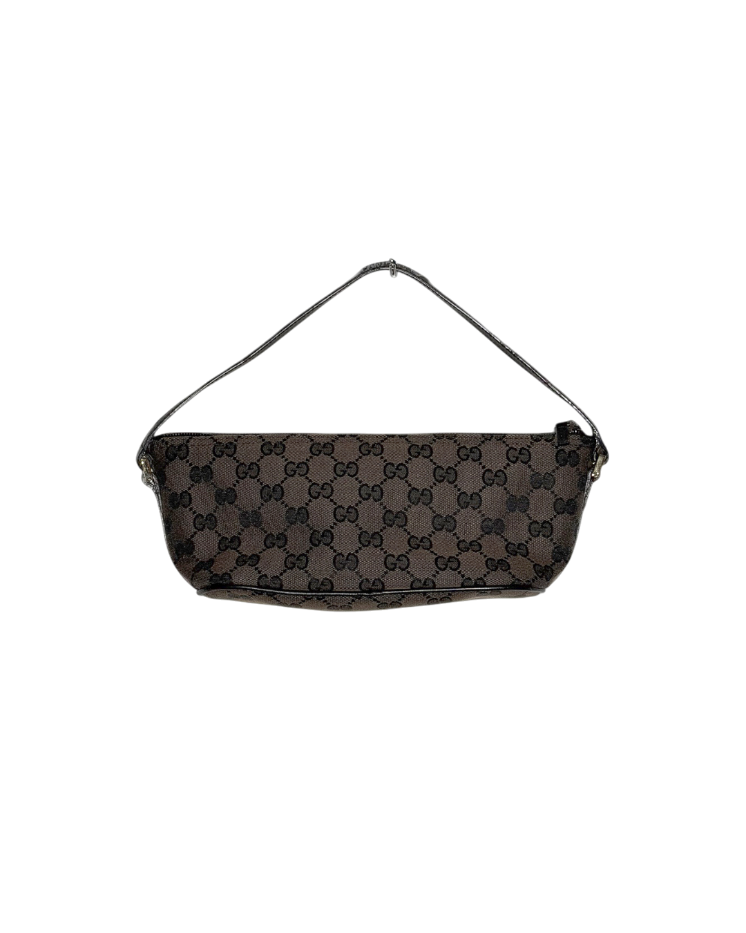 Gucci GG Canvas Boat Pochette Beige Black