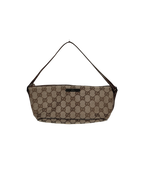 Gucci GG Canvas Boat Pochette Beige Brown