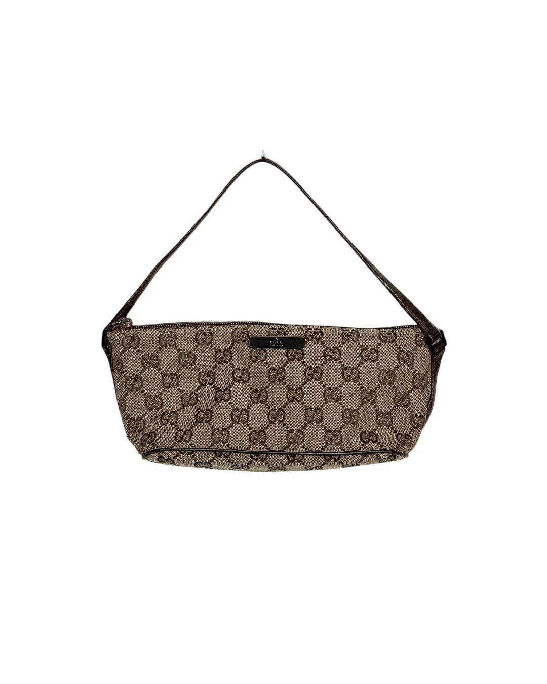 Gucci GG Canvas Boat Pochette Beige Brown
