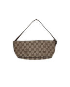 Gucci GG Canvas Boat Pochette Beige Brown
